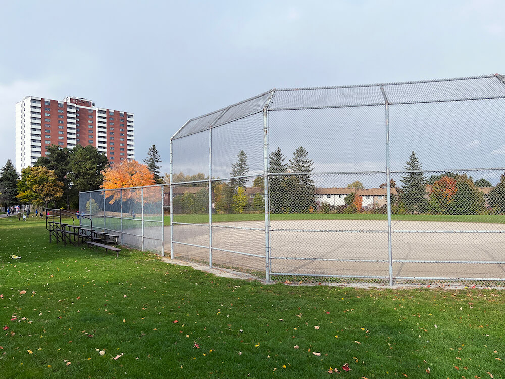 baseball diamond in Malvern neighbourhood