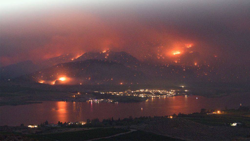 An image of wildfires in Canada