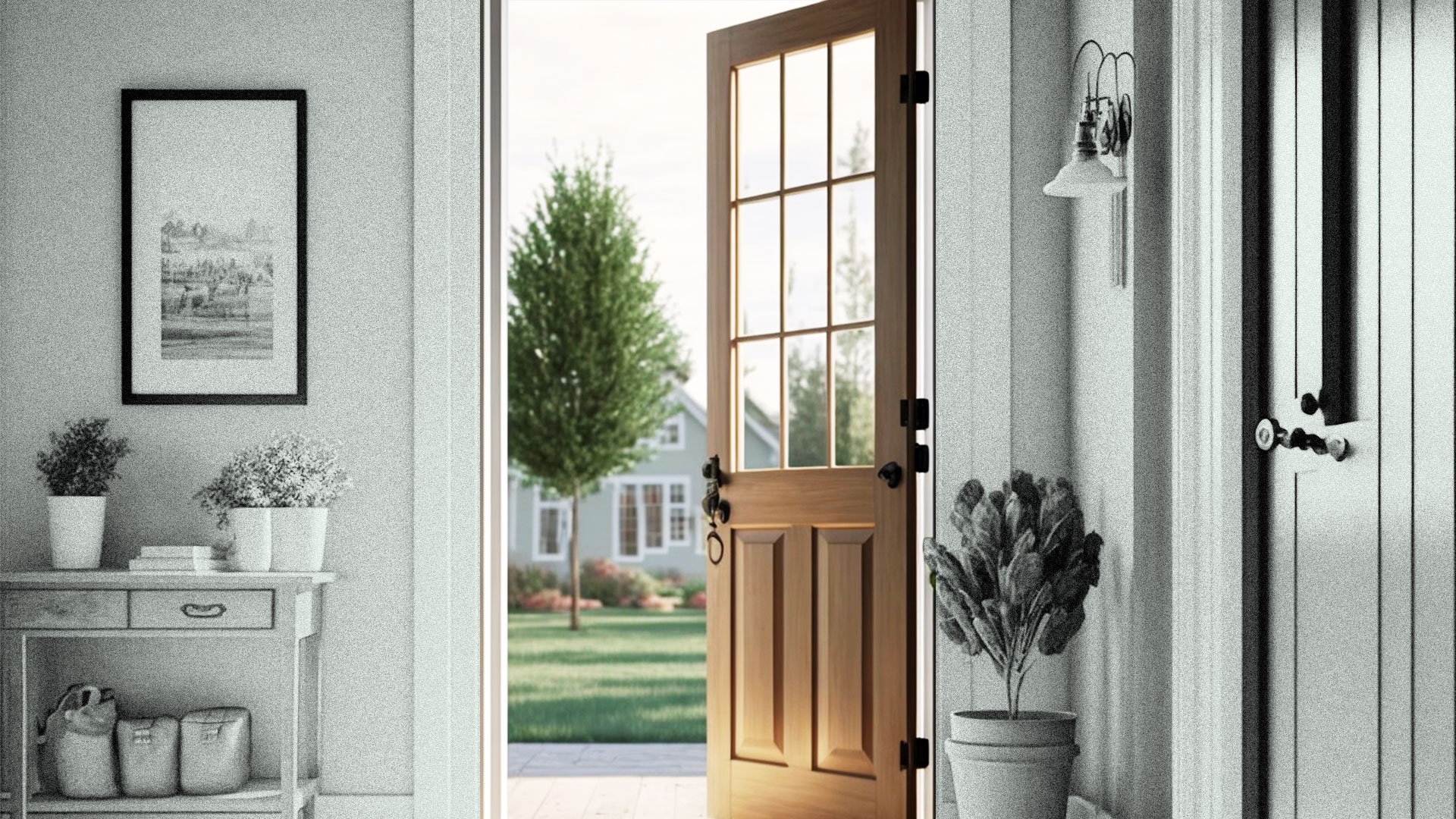 An image of a moving truck turning a corner in a city.