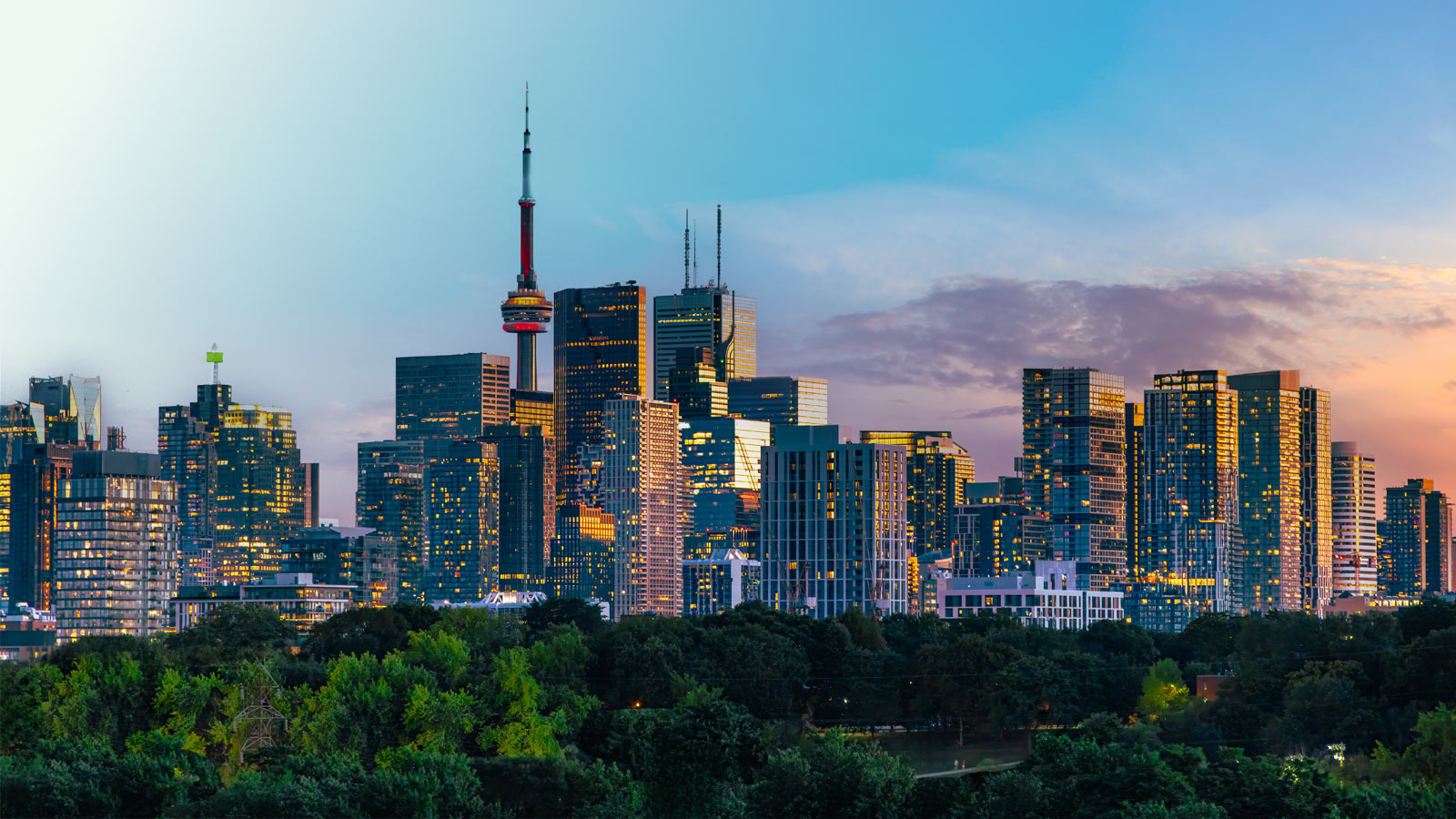 Image of Toronto's skyline during the summer.