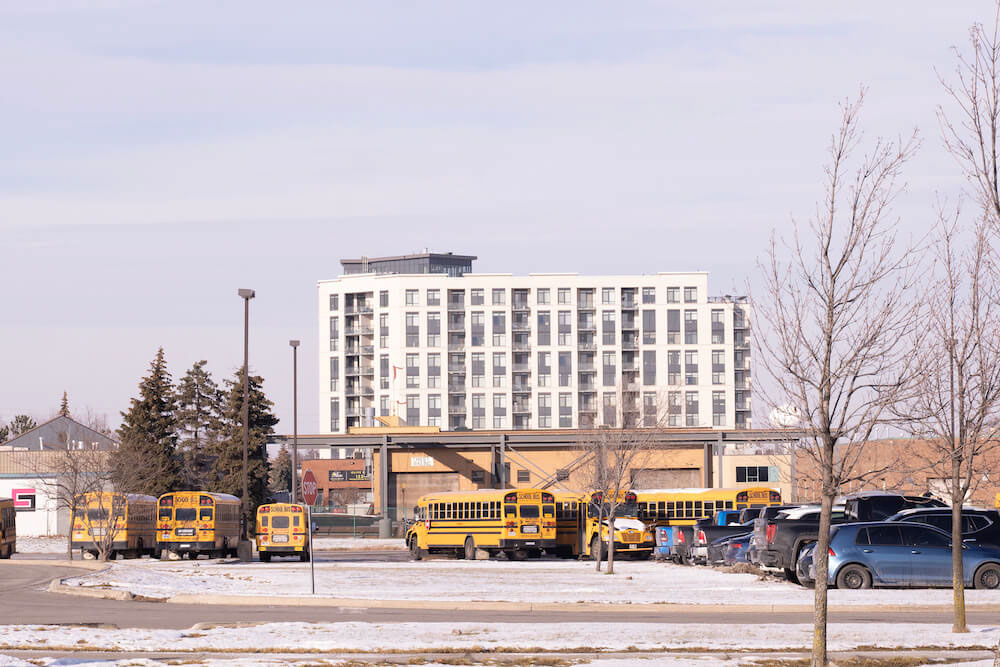 large apartment buildings